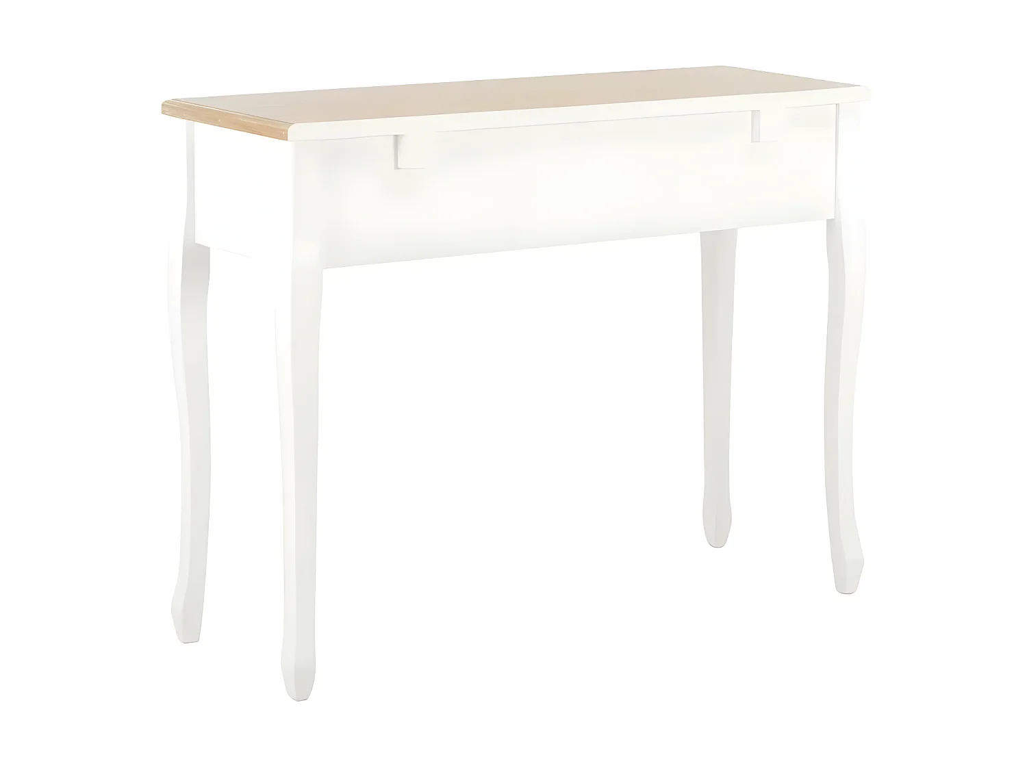 Console coiffeuse 3 tiroirs pin massif clair et blanc Moram