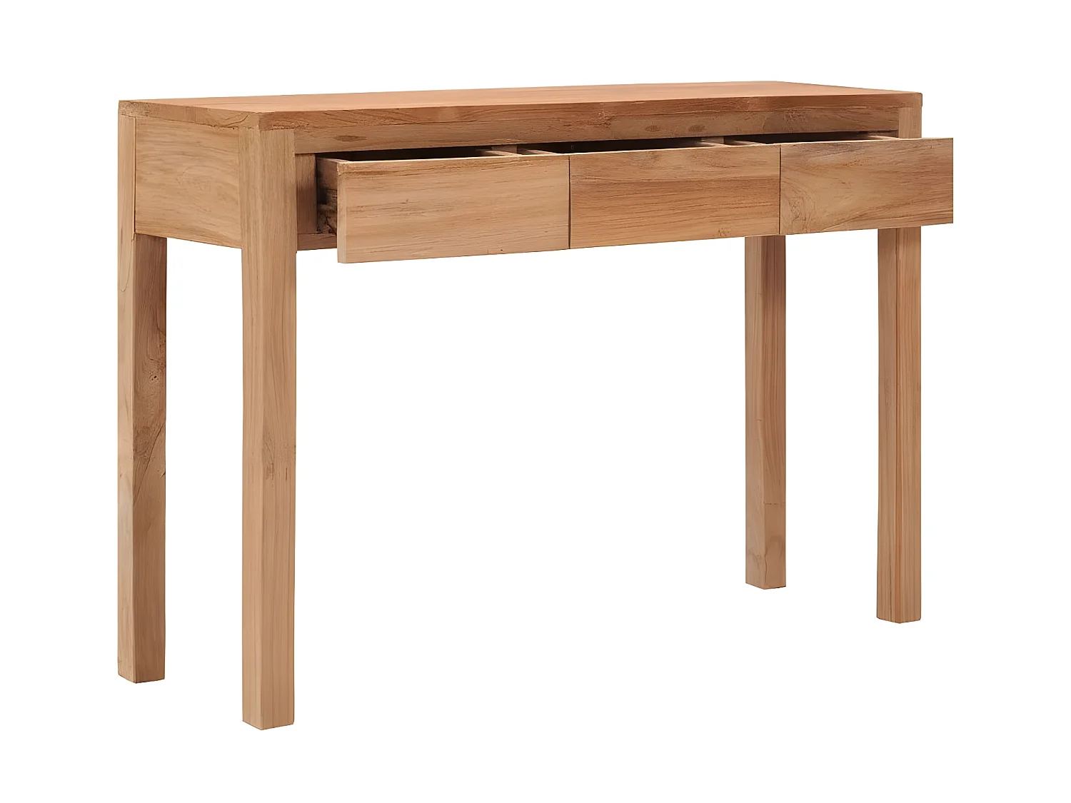 Console 3 tiroirs teck massif clair Sarlia 110cm