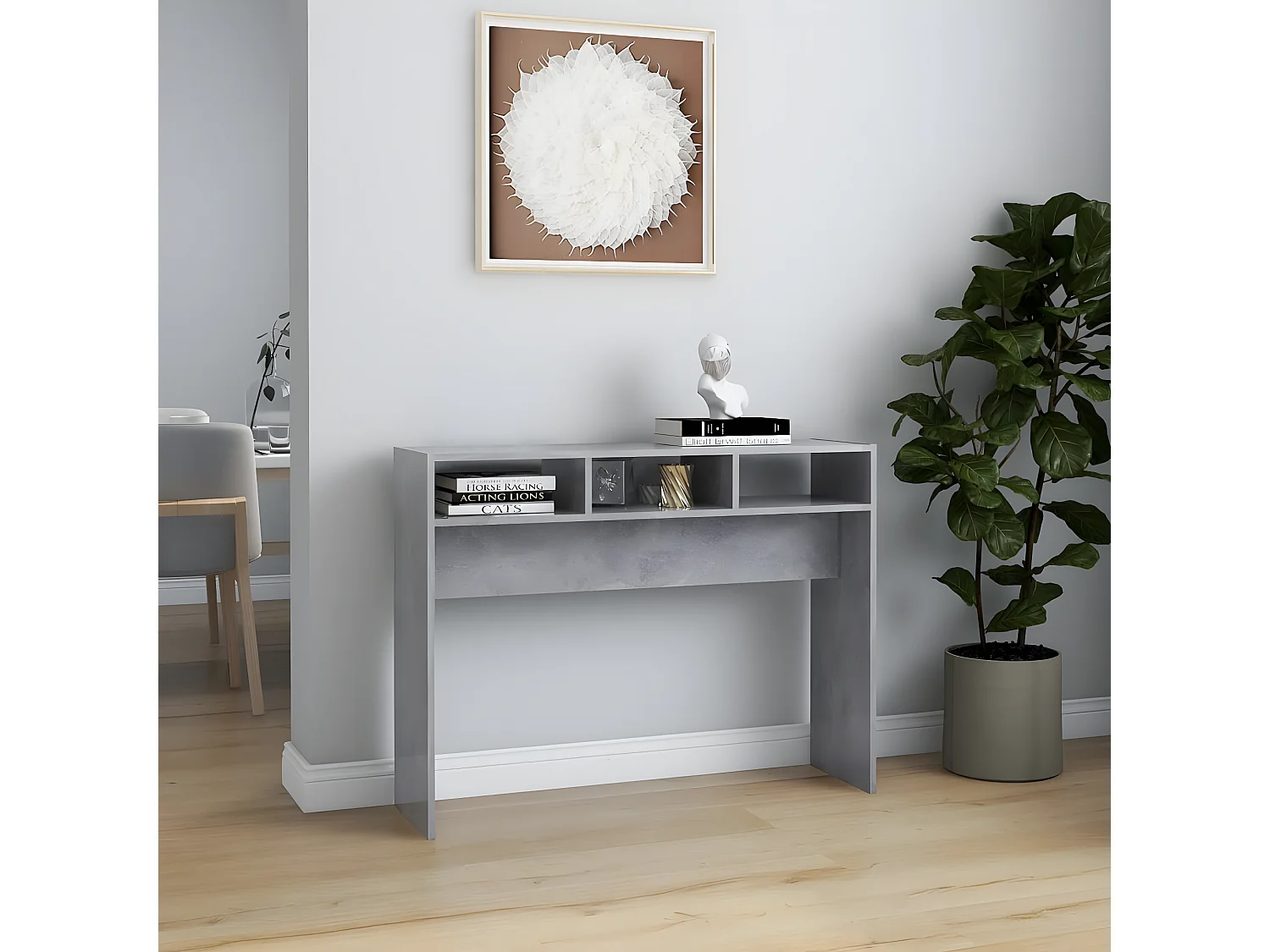 Table console Gris béton 105x30x80