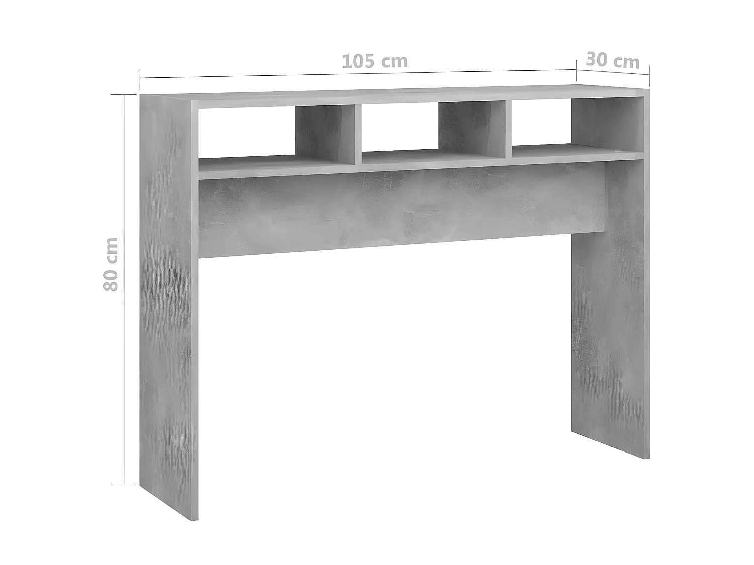 Table console Gris béton 105x30x80