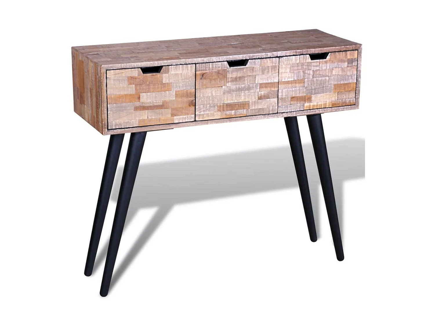 Table console avec 3 tiroirs Bois de teck recyclé