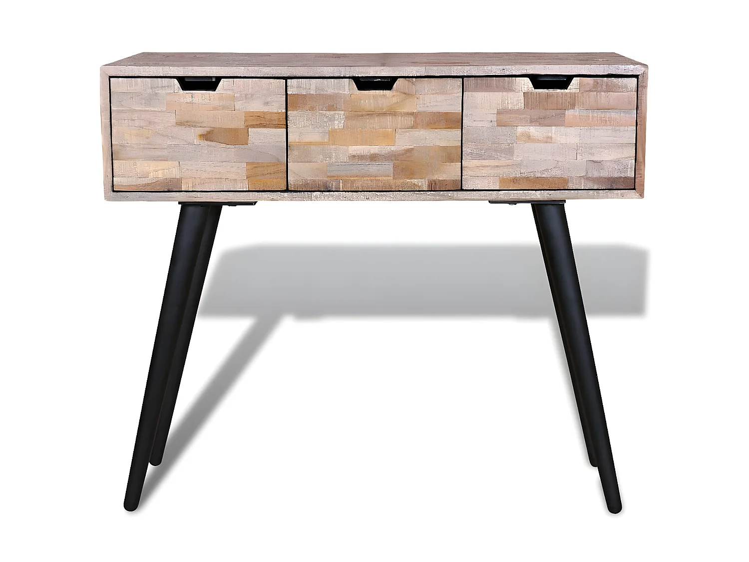 Table console avec 3 tiroirs Bois de teck recyclé