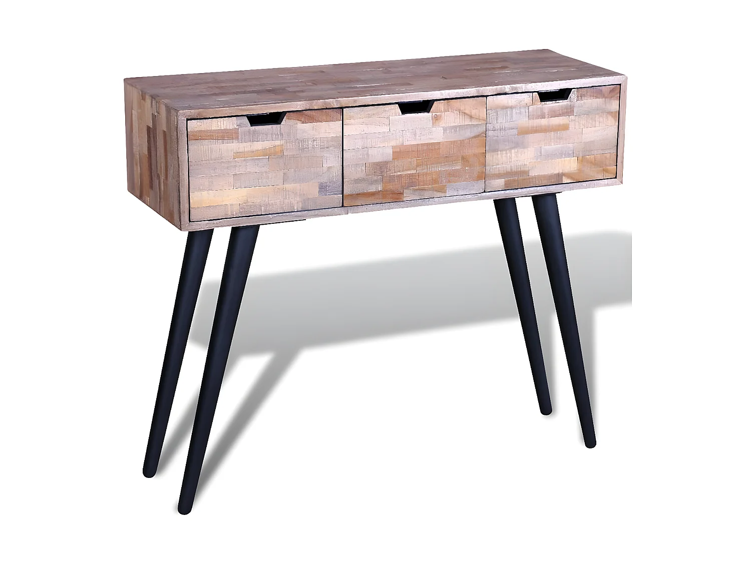 Table console avec 3 tiroirs Bois de teck recyclé