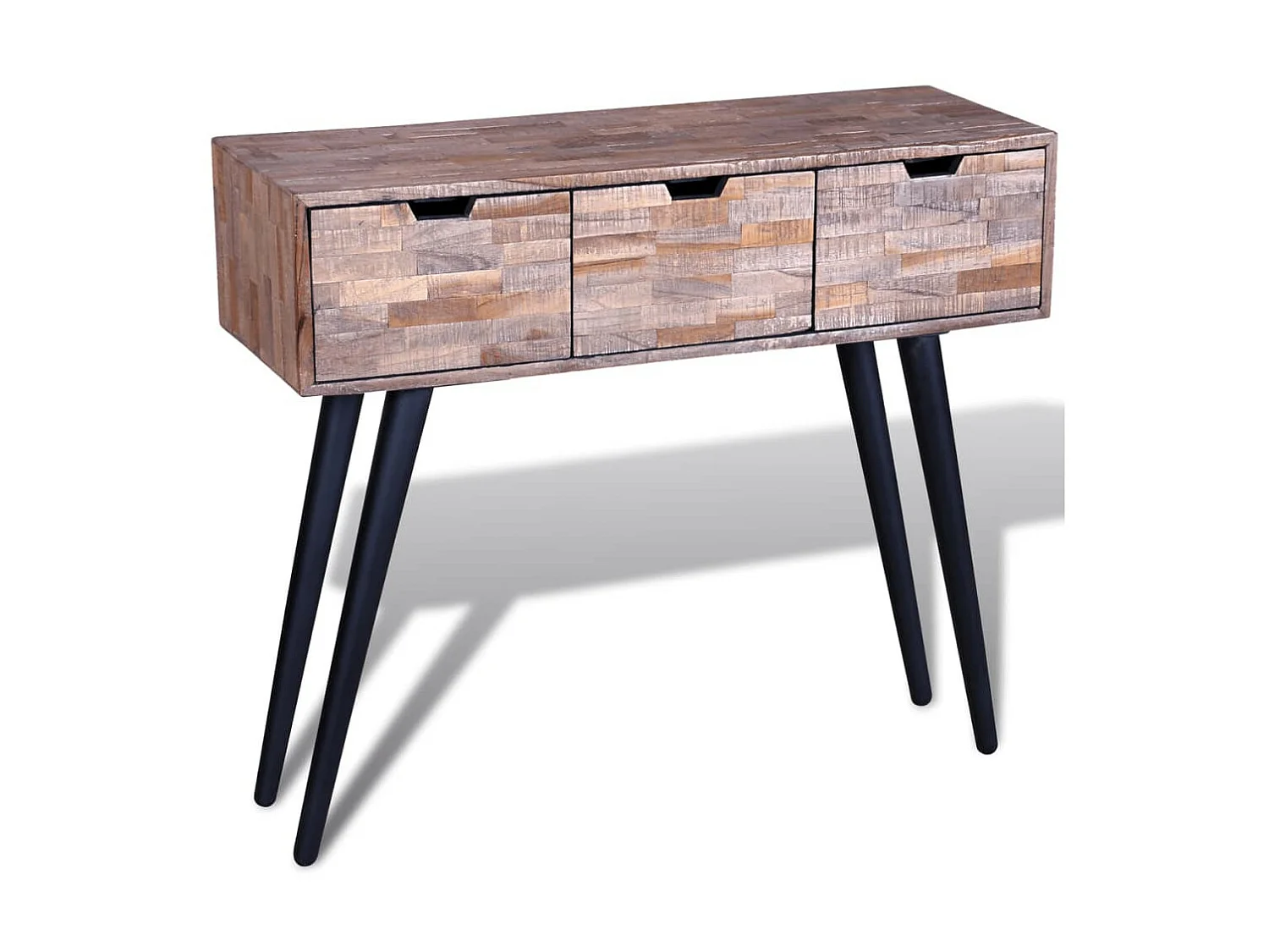 Table console avec 3 tiroirs Bois de teck recyclé