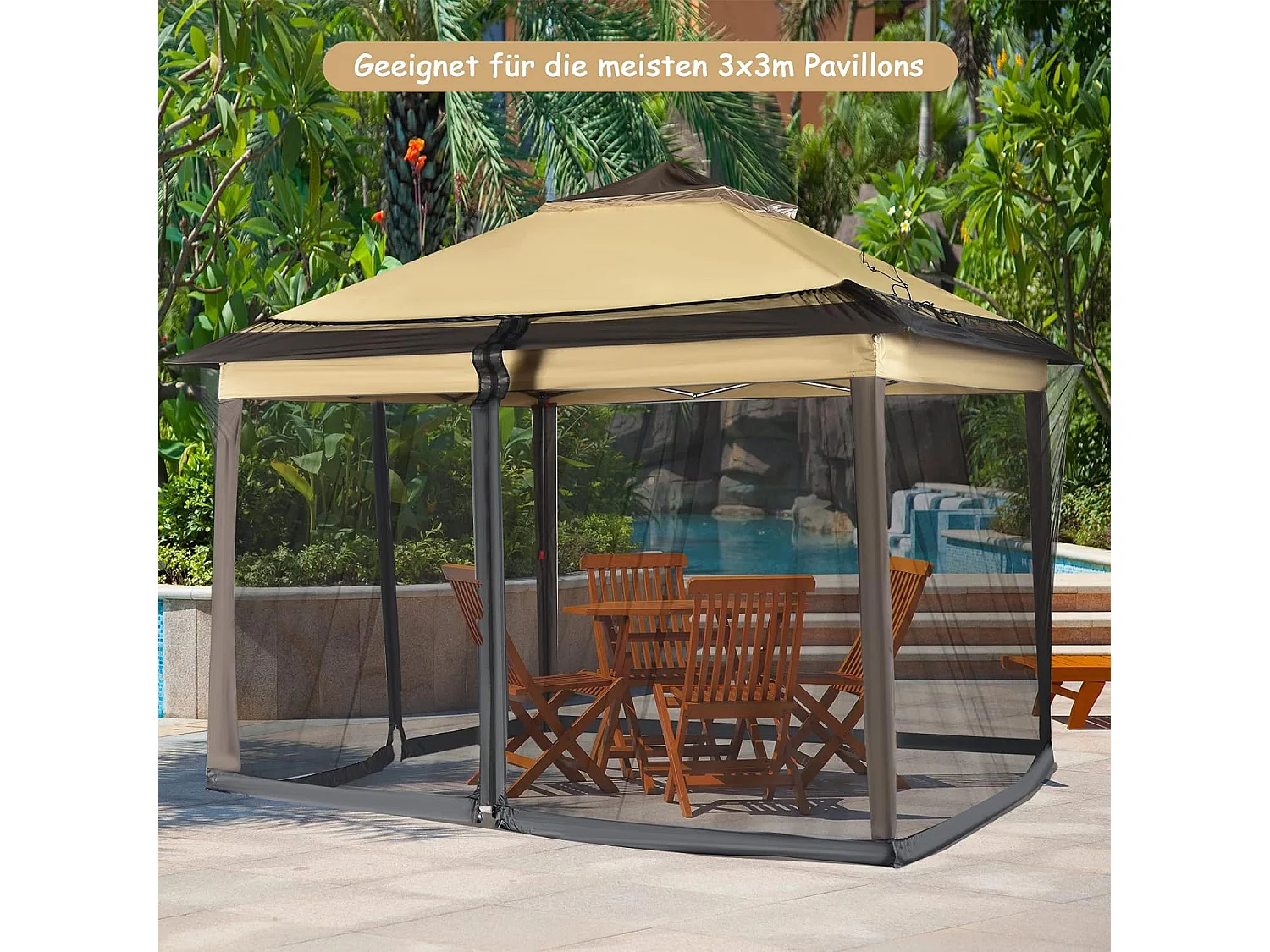 verstellbares Moskitonetz mit 2 Türen