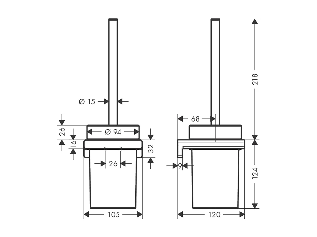 HANSGROHE HANSGROHE escobillero de pared cromado
