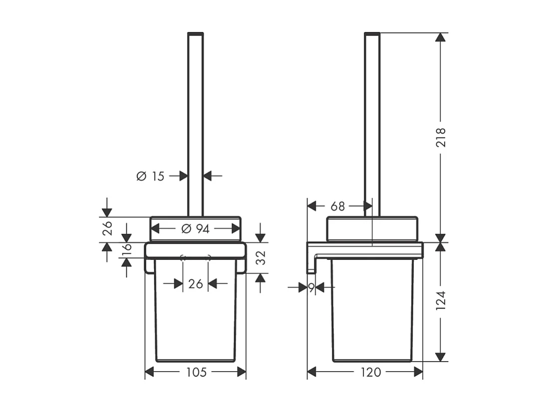 HANSGROHE HANSGROHE escobillero de pared cromado