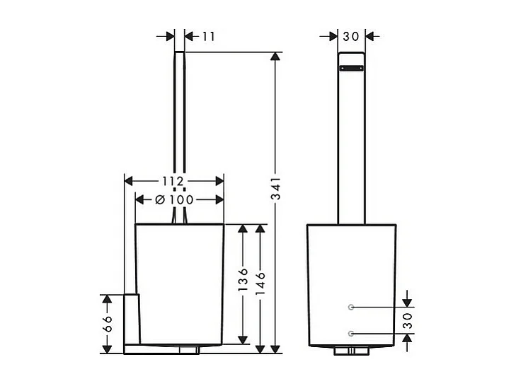 HANSGROHE HANSGROHE Portaescobillas para inodoro para montaje en pared negro mate