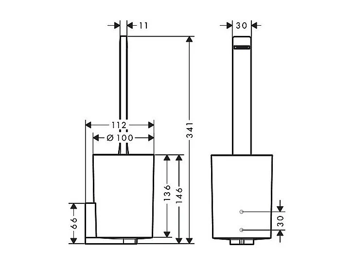 HANSGROHE Porte-brosse HANSGROHE WC pour montage mural noir mat
