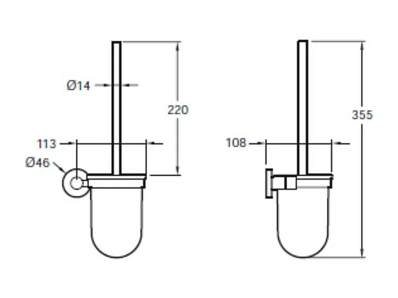 Porte-balai JACOB DELAFON - Collection Eo Classique Noir mat