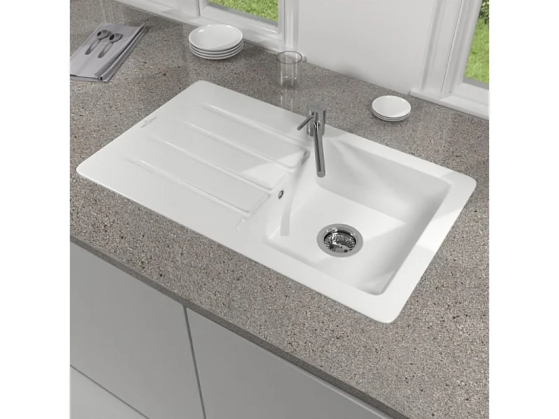 Evier 1 bac 86 x 51 cm VILLEROY ET BOCH Architectura 50 Blanc