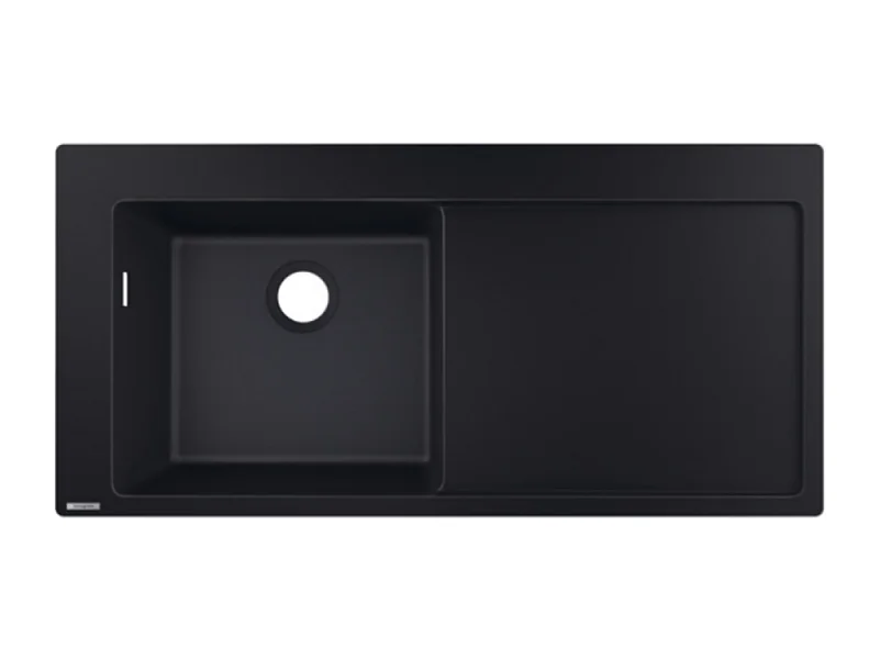 Evier à encastrer 1 bac HANSGROHE S51 450 égouttoir à droite sans vidage noir graphite