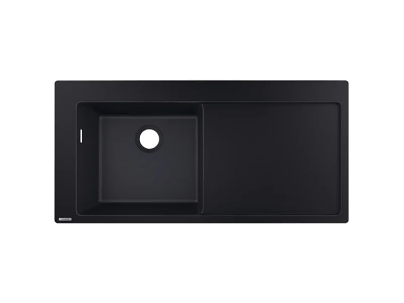 Evier à encastrer 1 bac HANSGROHE S51 450 égouttoir à droite sans vidage noir graphite