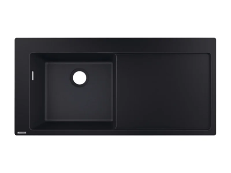 Evier à encastrer 1 bac HANSGROHE S51 450 égouttoir à droite sans vidage noir graphite