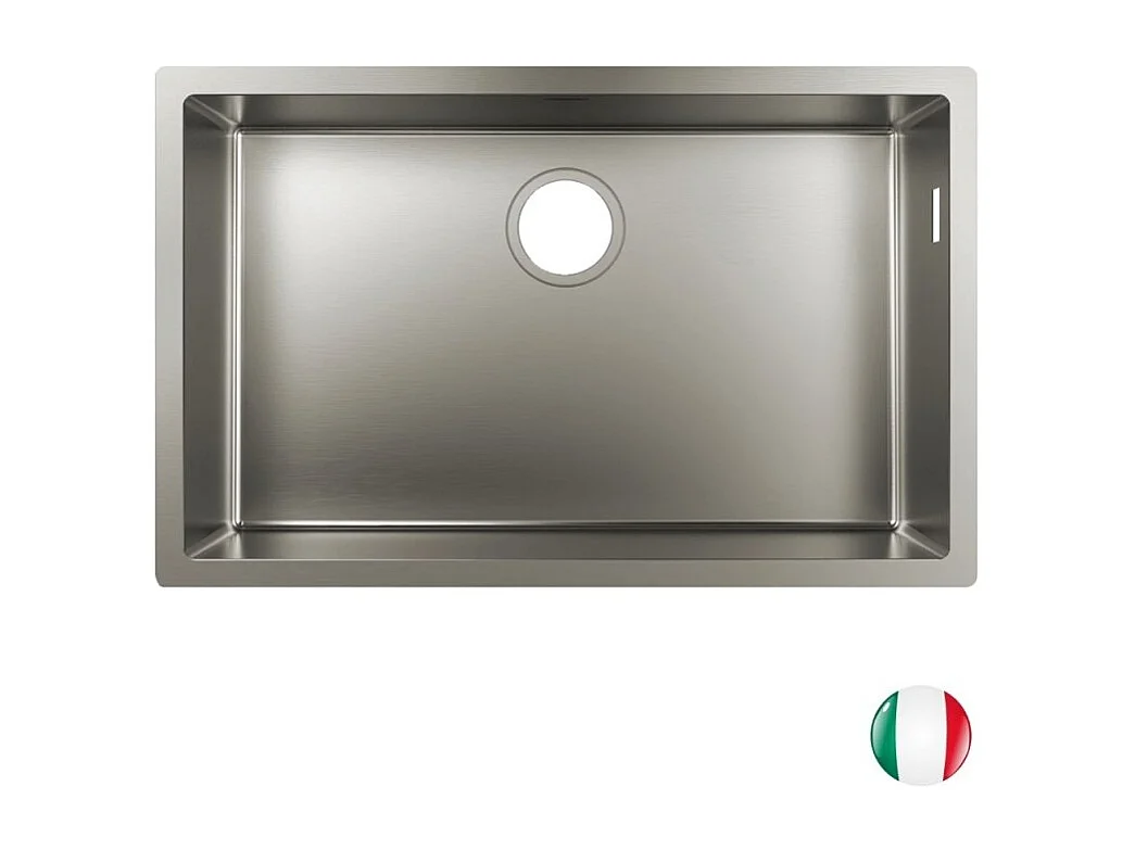 Evier à encastrer sous plan 1 bac HANSGROHE S71 660 sans vidage inox