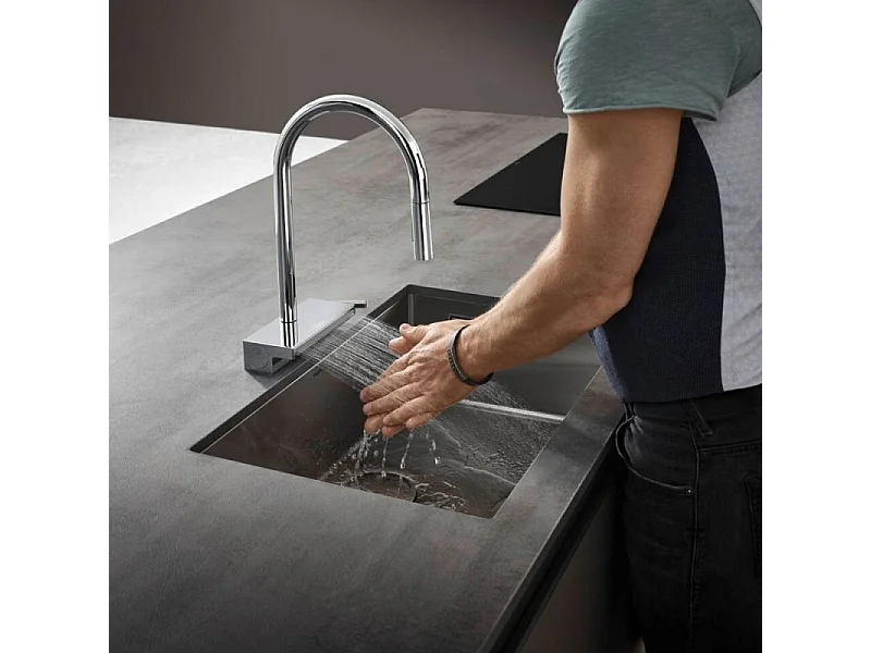 Evier à encastrer sous plan 1 bac HANSGROHE S71 660 sans vidage inox