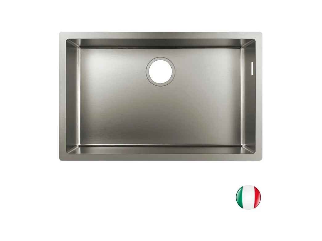 Evier à encastrer sous plan 1 bac HANSGROHE S71 660 sans vidage inox