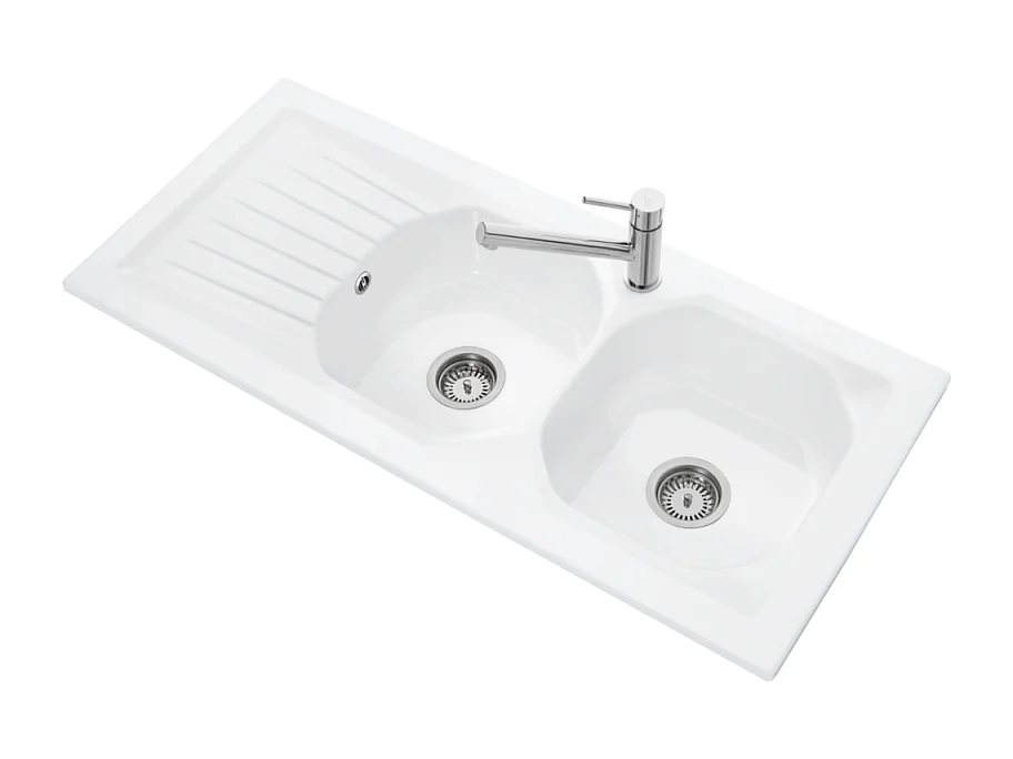 Evier céramique à encastrer 2 bacs 113x51cm VILLEROY ET BOCH Nestor plus