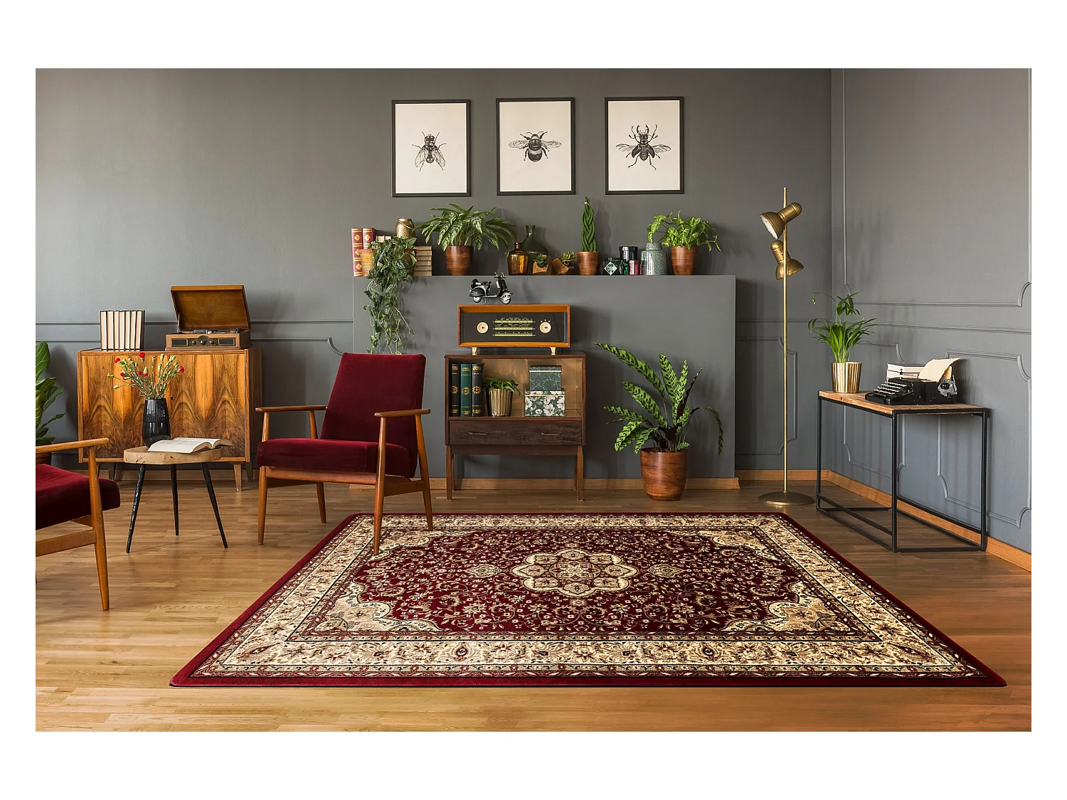 Tapijt ROYAL AGY patroon 0521 kastanjebruin 150x300 cm