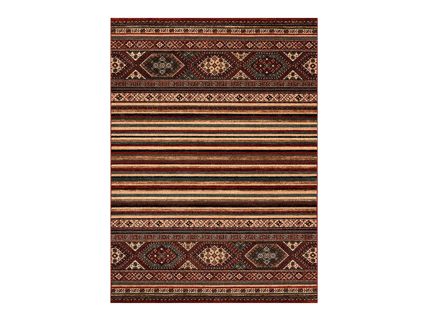 Tapis en laine KASHQAI 4356 300 ethnique bordeaux 80x160 cm