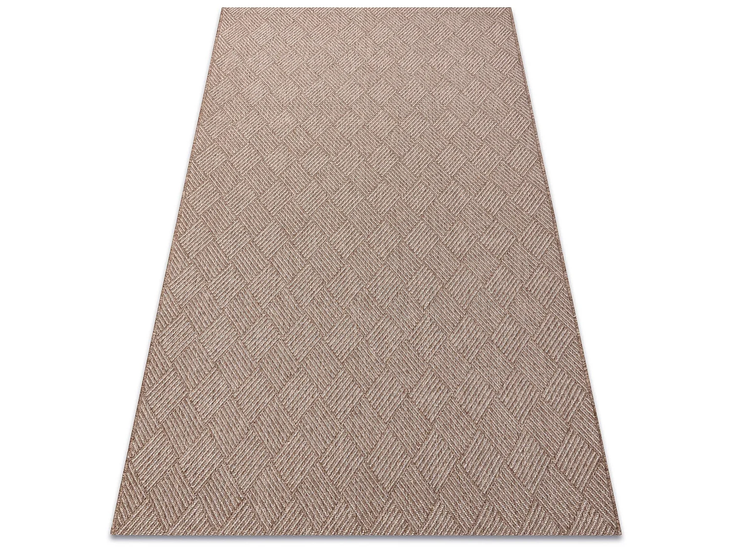 Tapijt HOUSE SISAL 40350 Ruit , plat te weven, wol efecte beige  180x270 cm