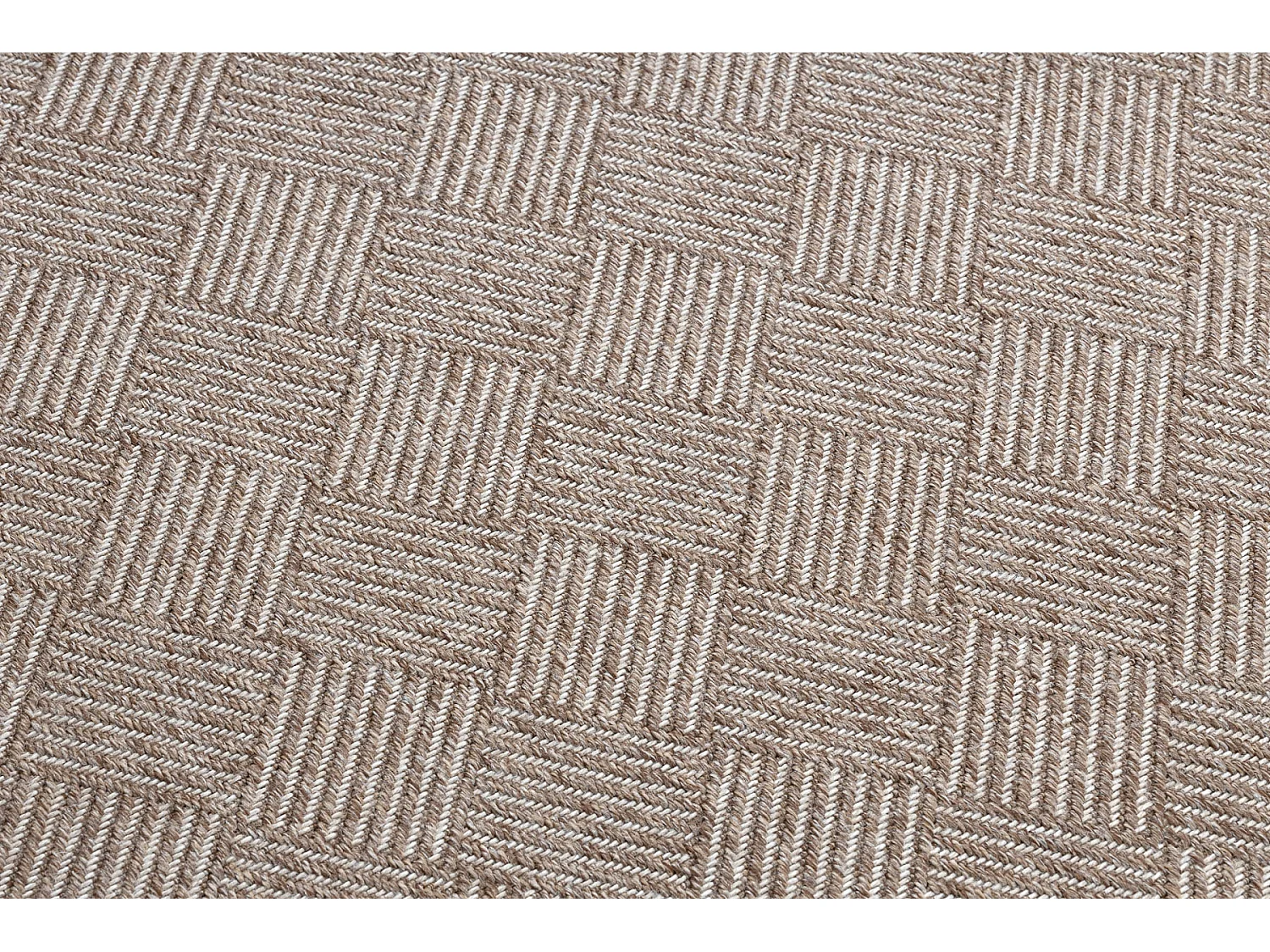 Tapijt HOUSE SISAL 40350 Ruit , plat te weven, wol efecte beige  180x270 cm