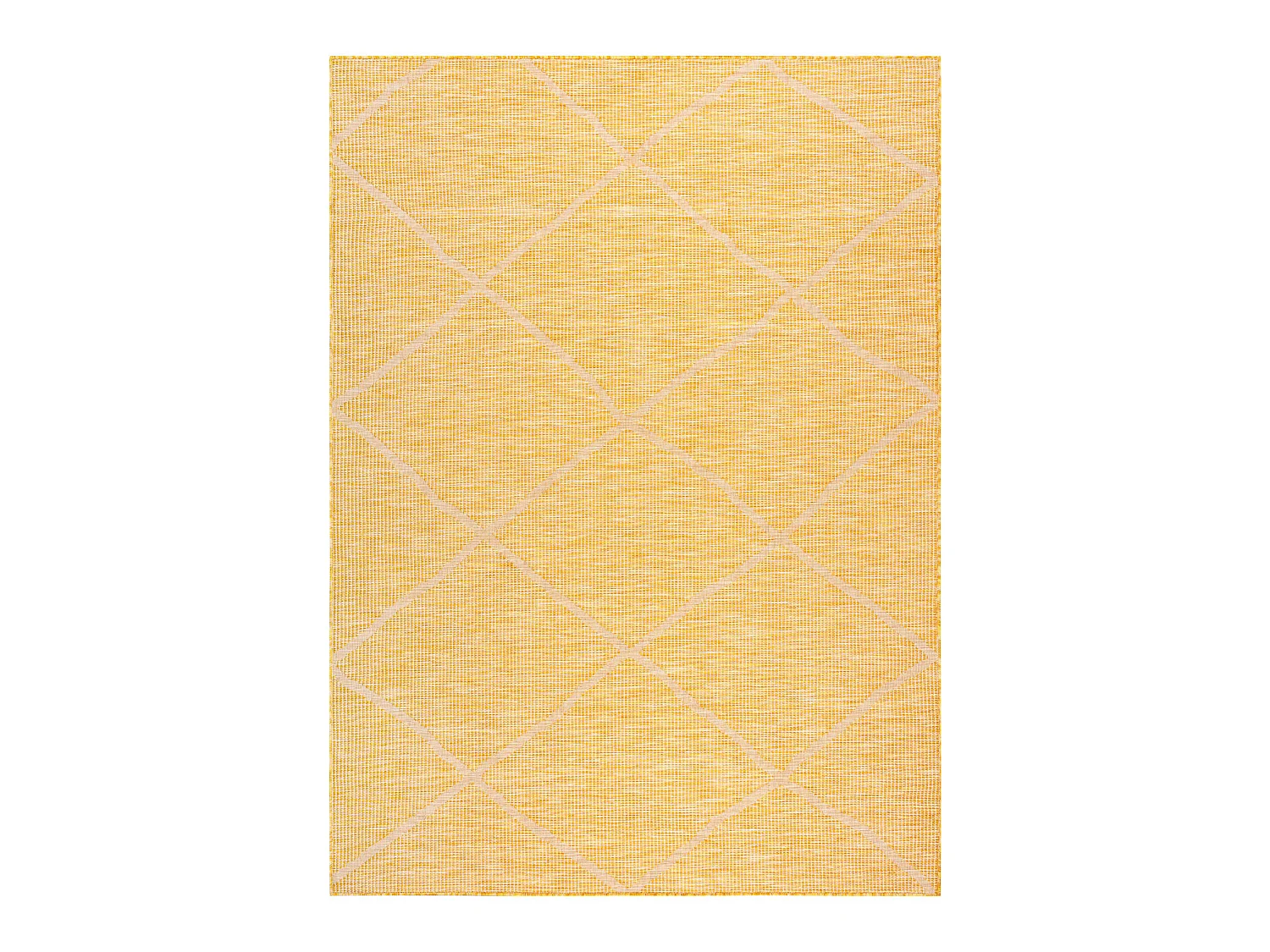Tapis SIZAL PATIO 3075 diamants tissé à plat jaune / beige 175x270 cm