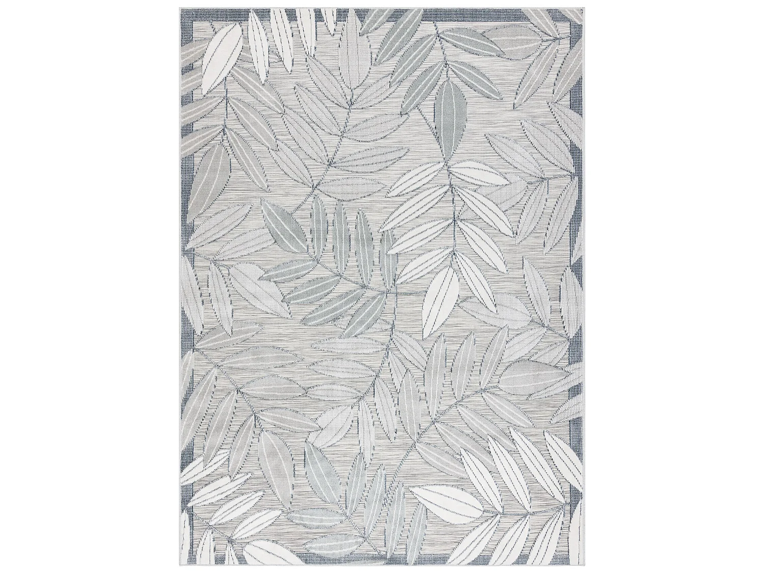 Tapis Structurel BOTANIC 65241 Feuilles tissé à plat sur balcon, ter 117x170 cm
