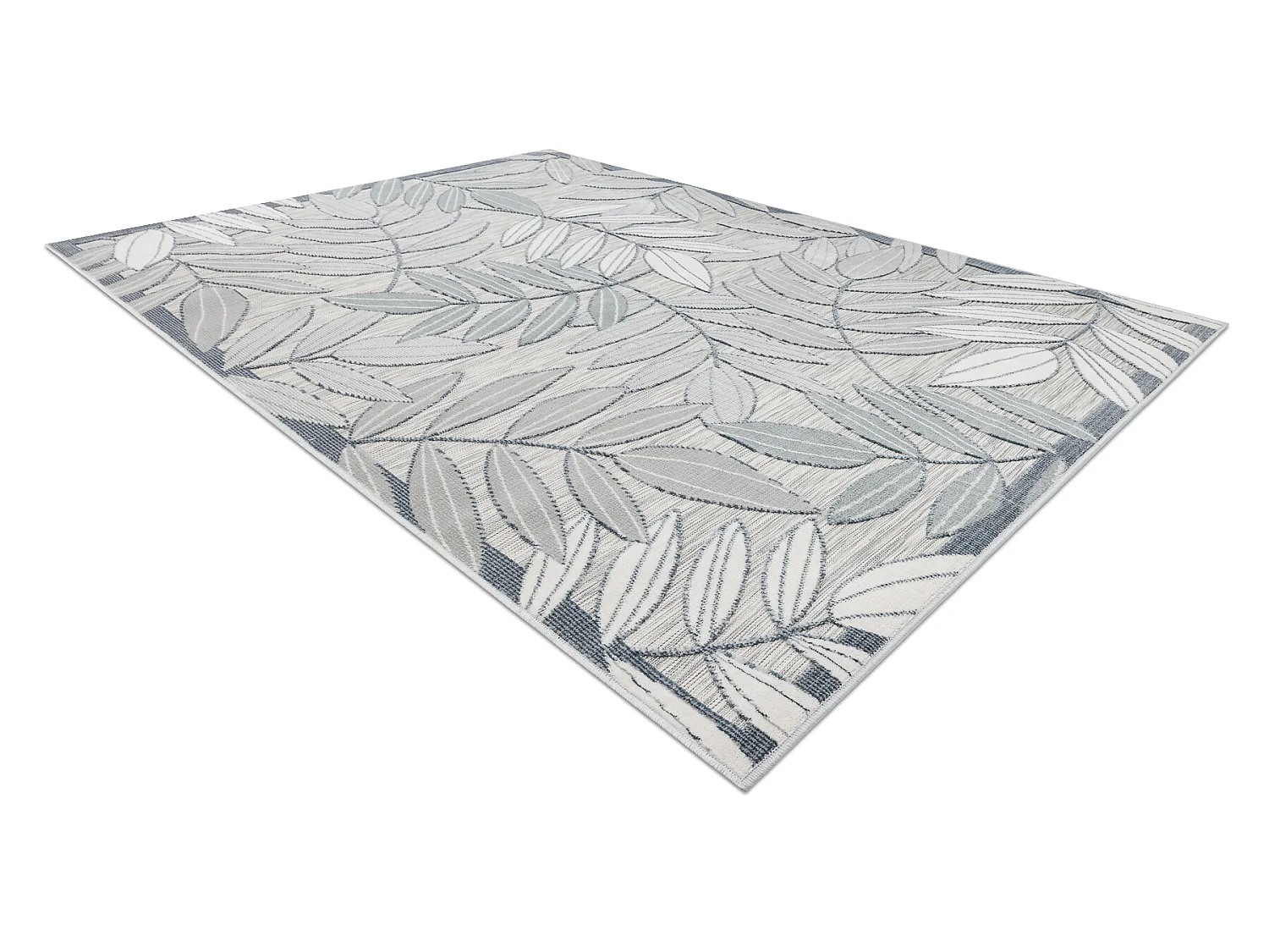 Tapis Structurel BOTANIC 65241 Feuilles tissé à plat sur balcon, ter 117x170 cm