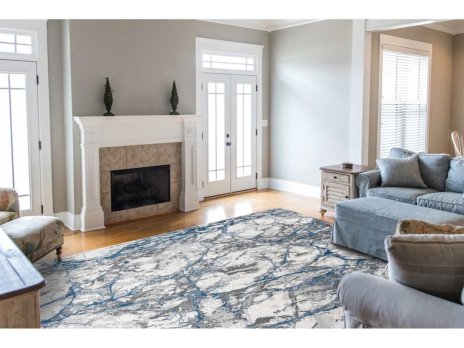 Tapijt NOBLE modern 9962 68 marmeren, steen, structureel, twee poolhoo 240x330 cm