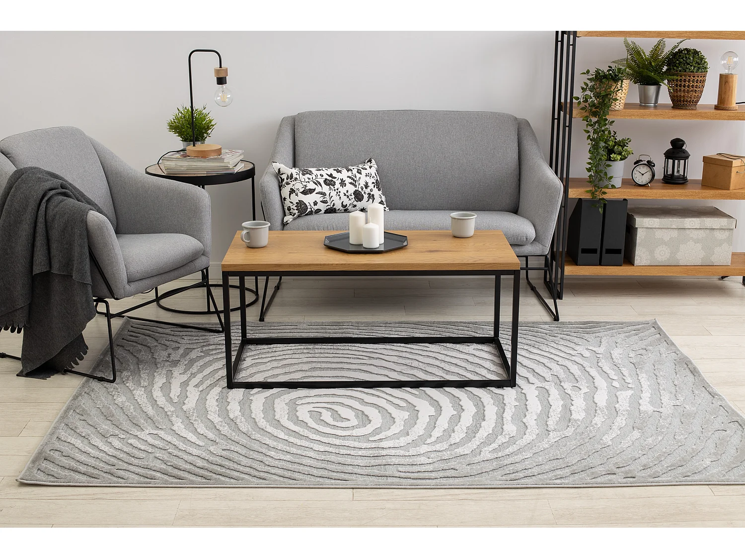 Tapijt ACRYL YAZZ W8535 boomstam boom grijskleuring 133x190 cm