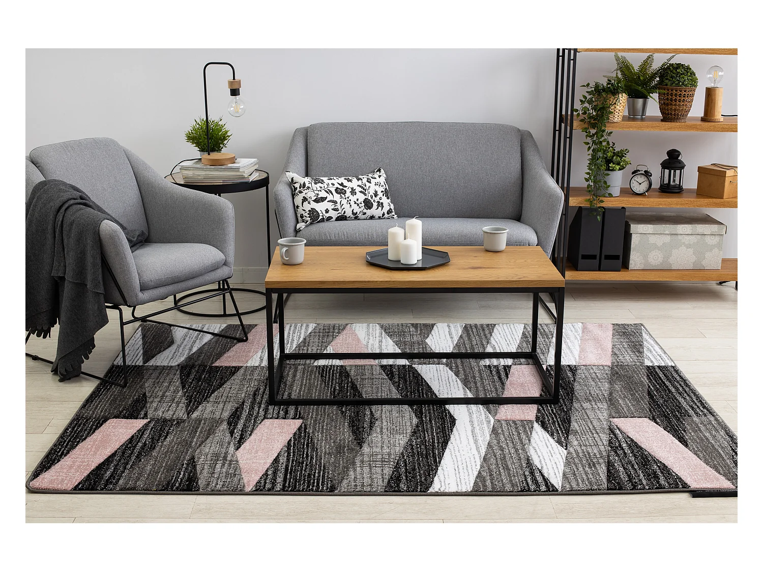 Tapis ALTER Bax des rayures rose 280x370 cm