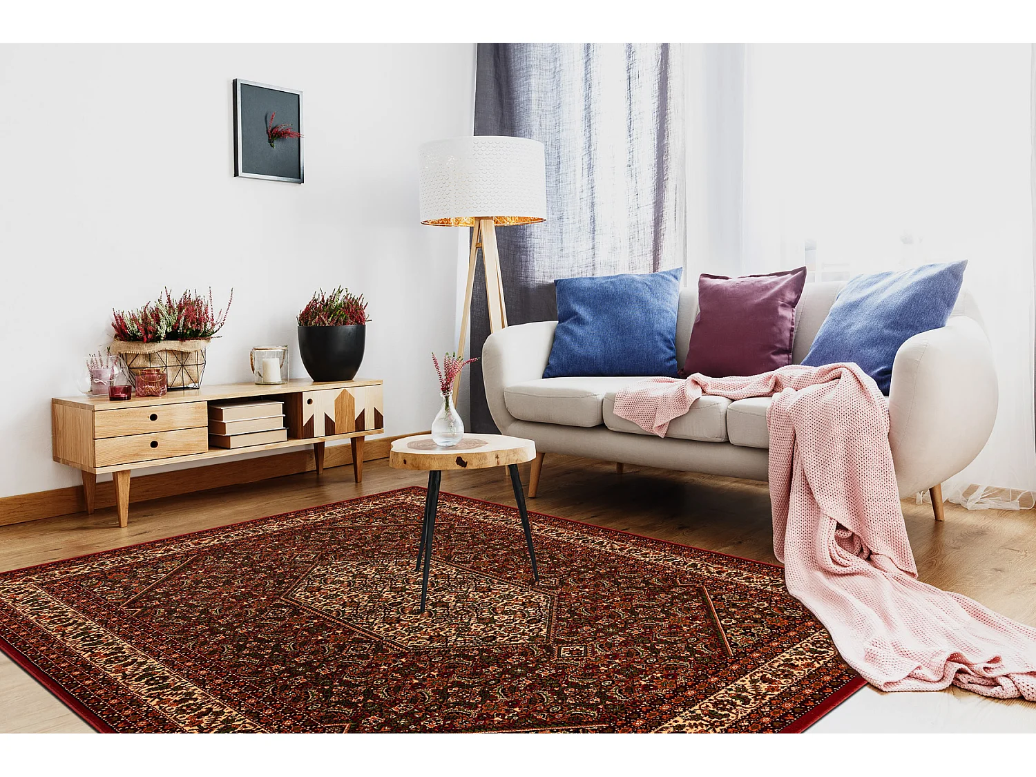 Tapis en laine POLONIA WAWELSKI bourgogne  100x150 cm