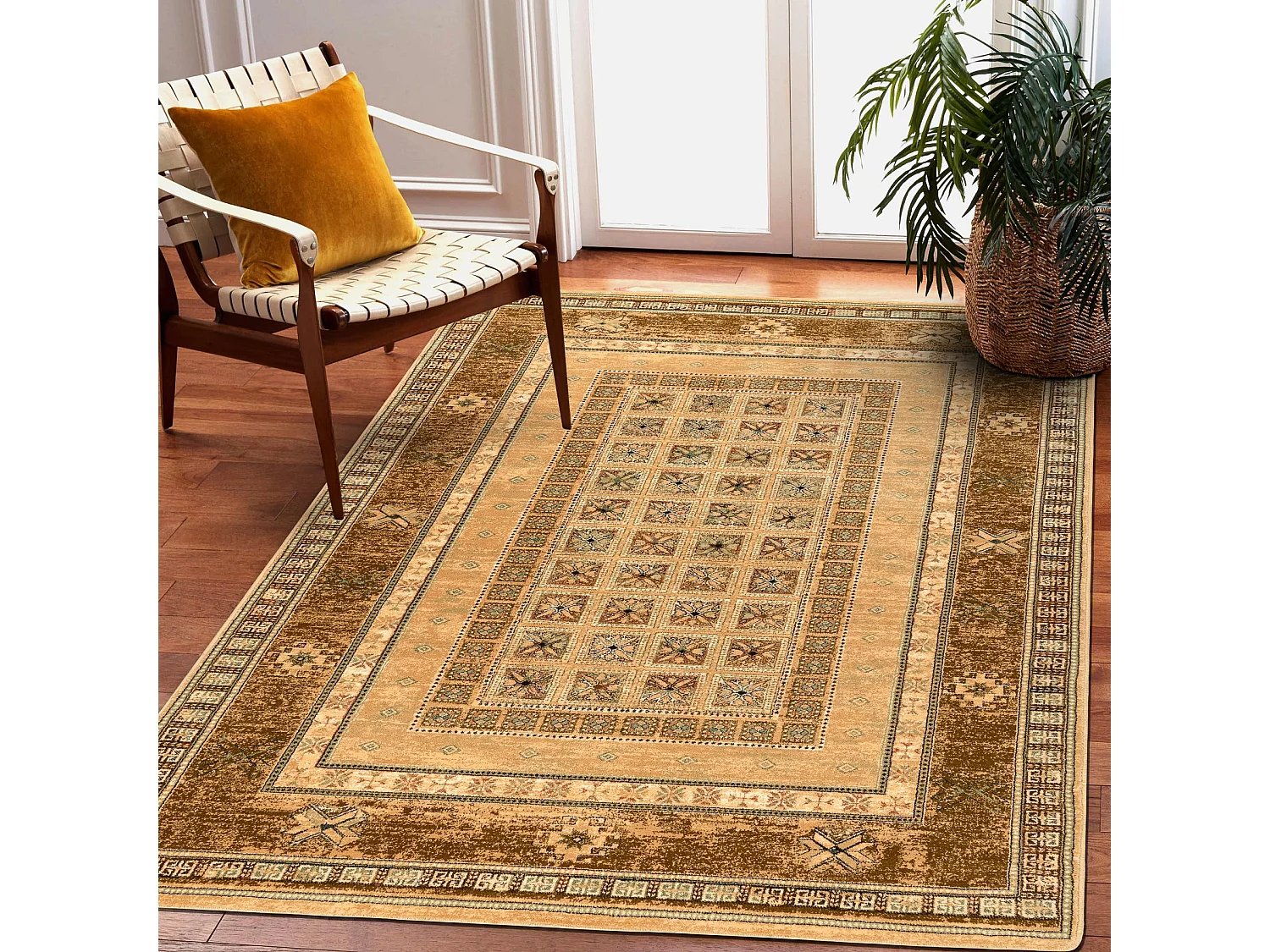 Tapis en laine OMEGA ANTIK miel 66x100 cm