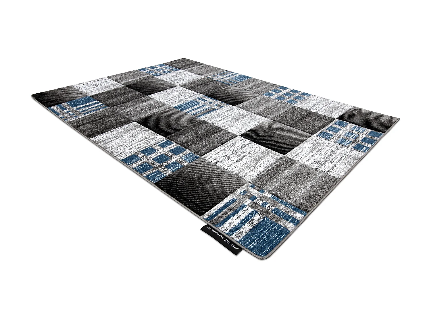 Tapijt ALTER Siena Vierhoeken , geruite blauw 180x270 cm