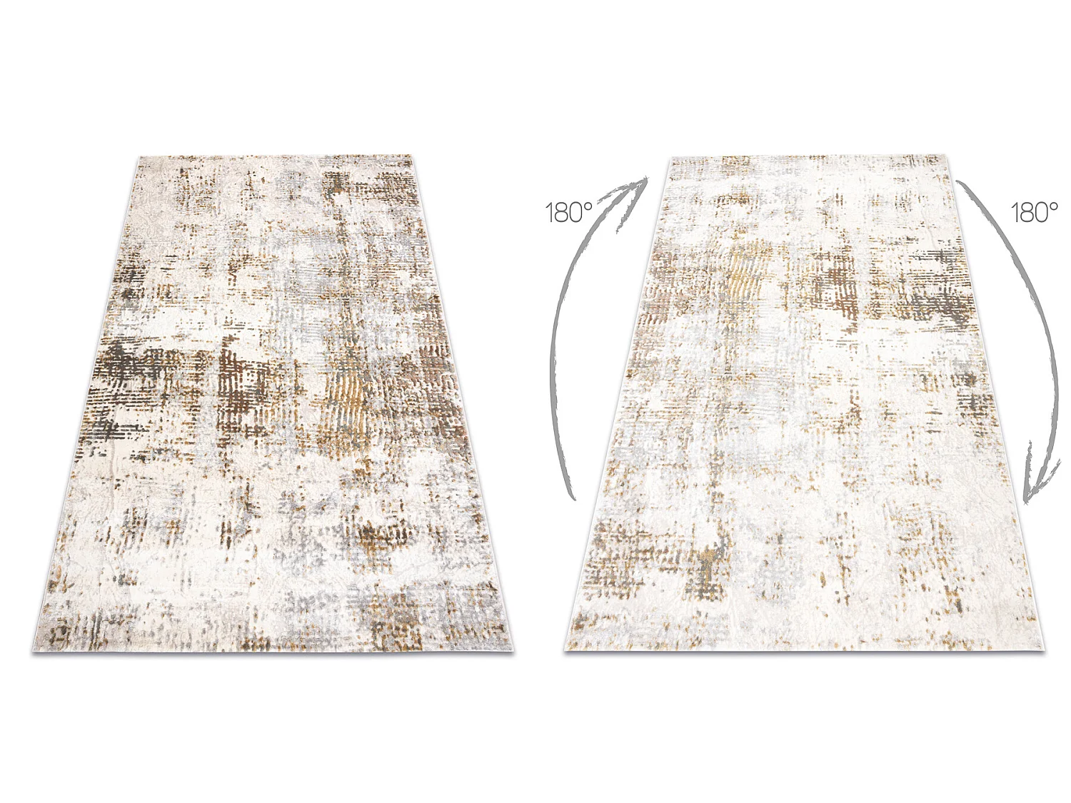 Tapis ACRYLIQUE ELITRA 6202 Abstraction vintage ivoire / jaune  200x300 cm