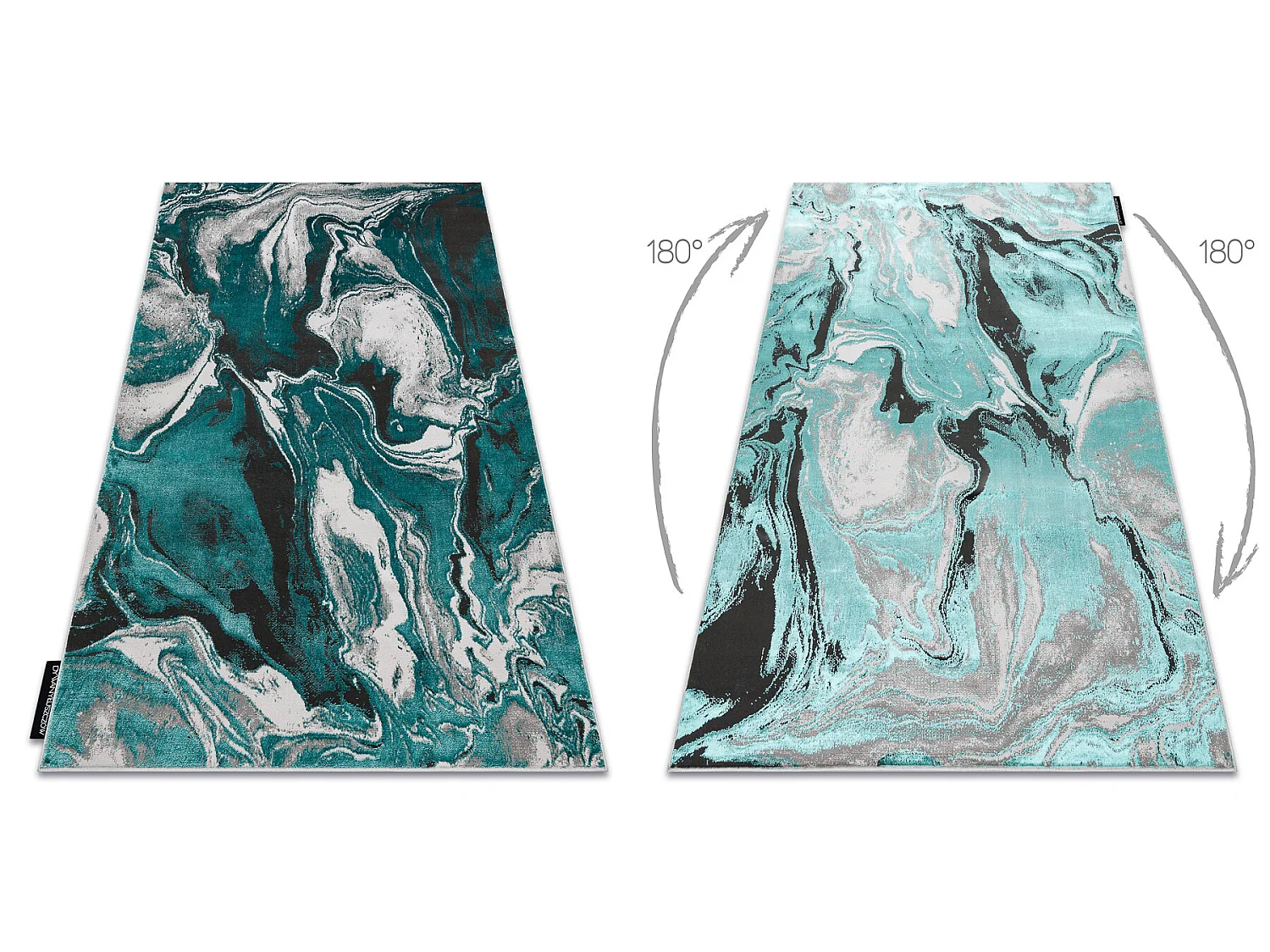 Tapis DE LUXE moderne 622 Abstraction - Structural vert / anthracite 240x330 cm