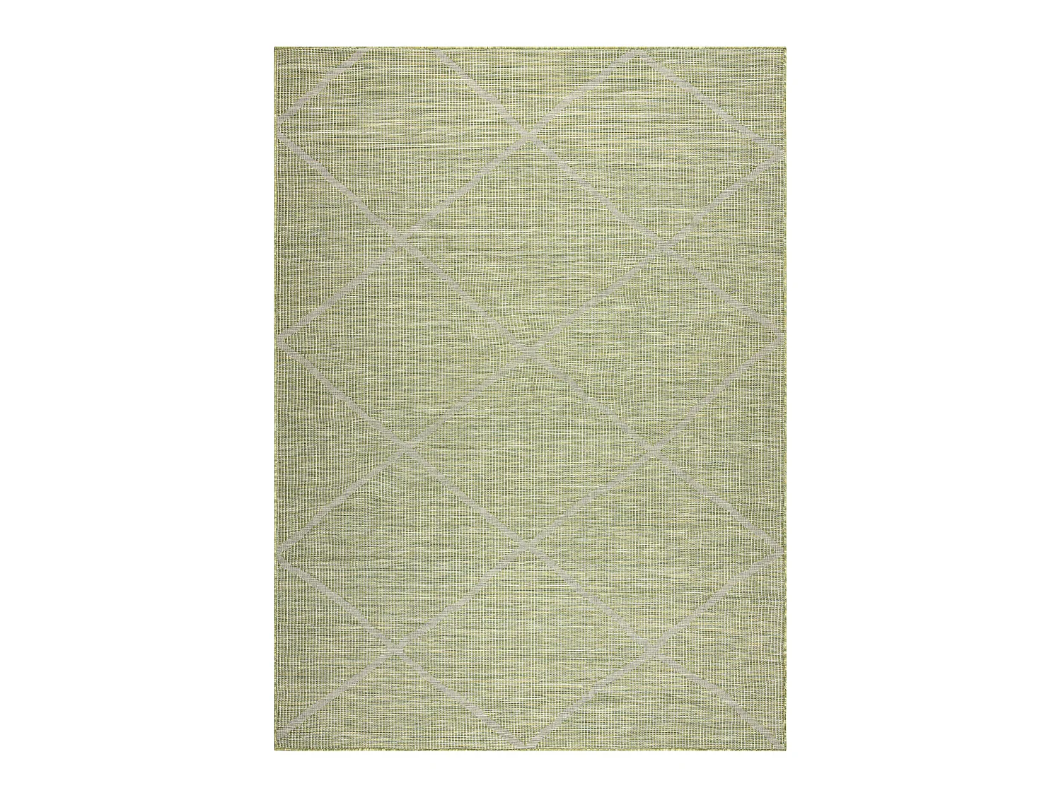 Tappeto SIZAL PATIO 3075 diamanti tessuto piatto verde / beige 175x270 cm
