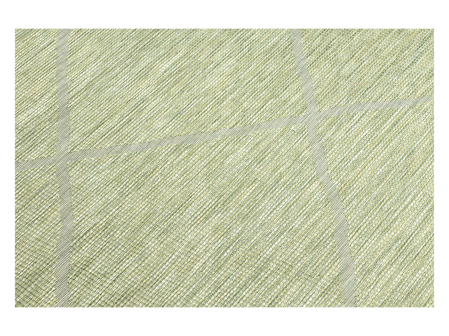 Tappeto SIZAL PATIO 3075 diamanti tessuto piatto verde / beige 175x270 cm