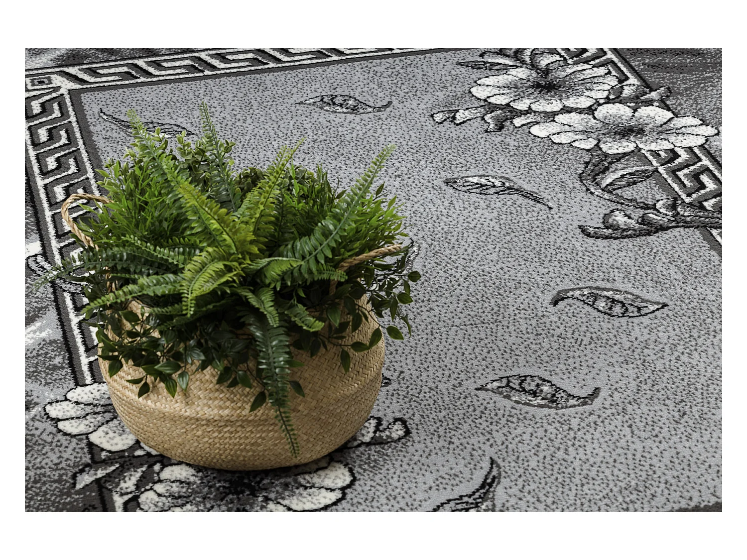 BCF Rug Morad TRIO fleurs, feuilles classique - gris 160x220 cm