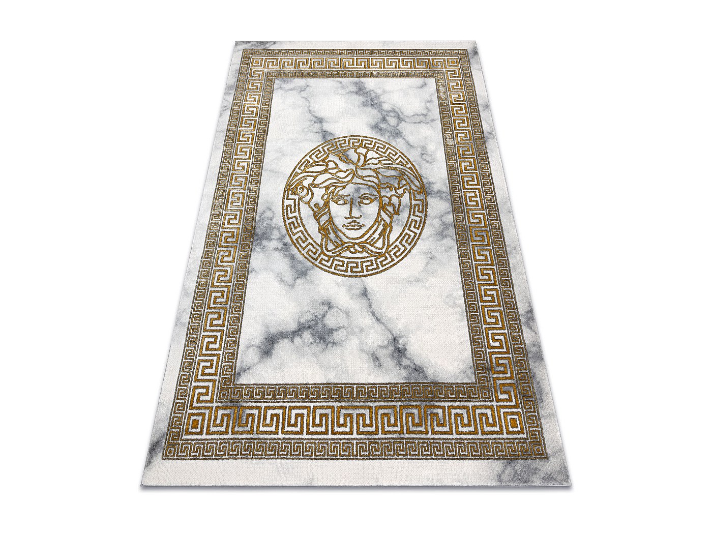 Lot De 4 Tapis Gitans Romains Lavables, Super Doux, Motif Grec, Couleur Marron, Neufs