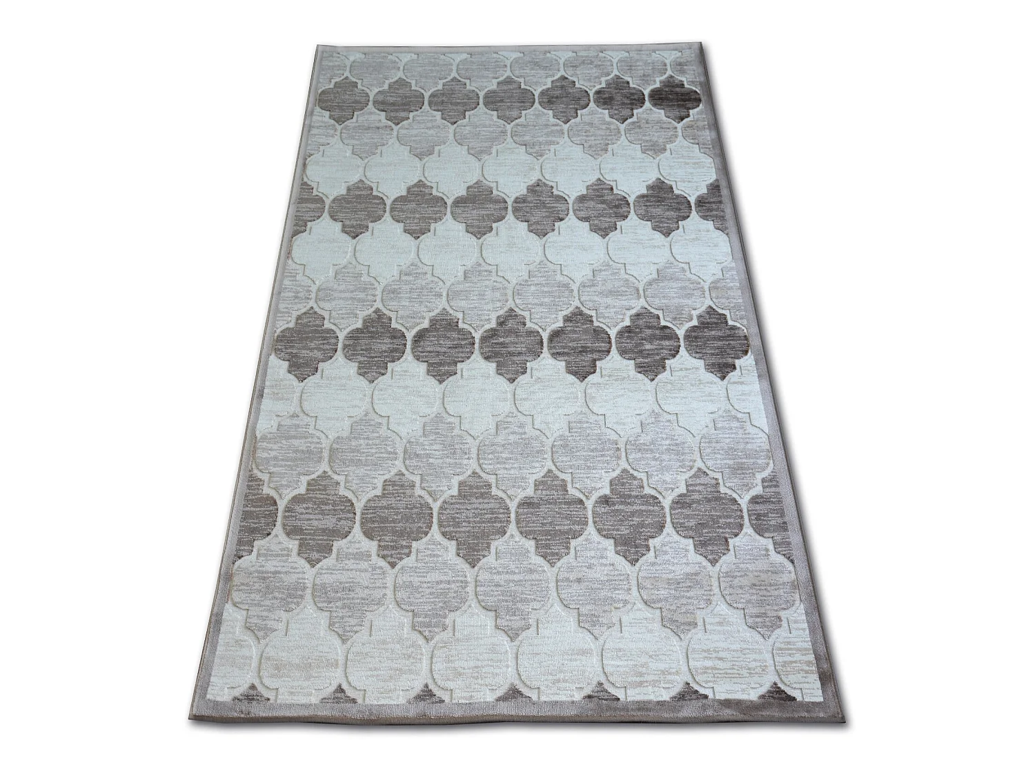 Tapis ACRYLIQUE YAZZ 3766 Beige Foncé/Marron Trèfle Marocain Trellis 240x330 cm