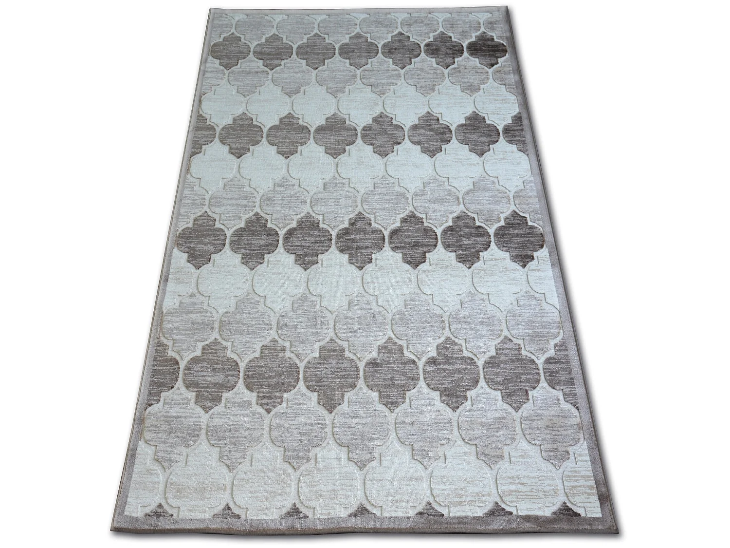 Tapis ACRYLIQUE YAZZ 3766 Beige Foncé/Marron Trèfle Marocain Trellis 240x330 cm