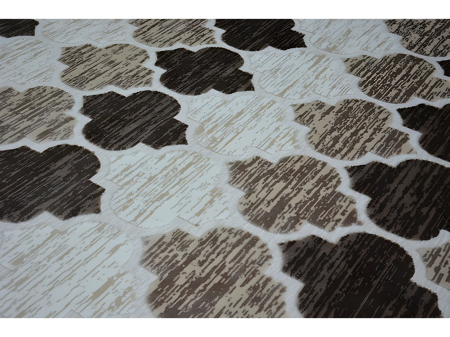 Tapis ACRYLIQUE YAZZ 3766 Beige Foncé/Marron Trèfle Marocain Trellis 240x330 cm