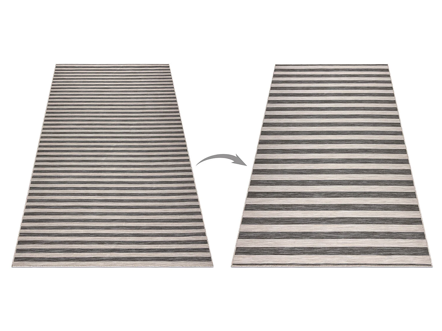 Sisal tapijt OMKEERBARE SISAL DOUBLE 29204095 STREPEN beige /zwrtkelur 200x275 cm