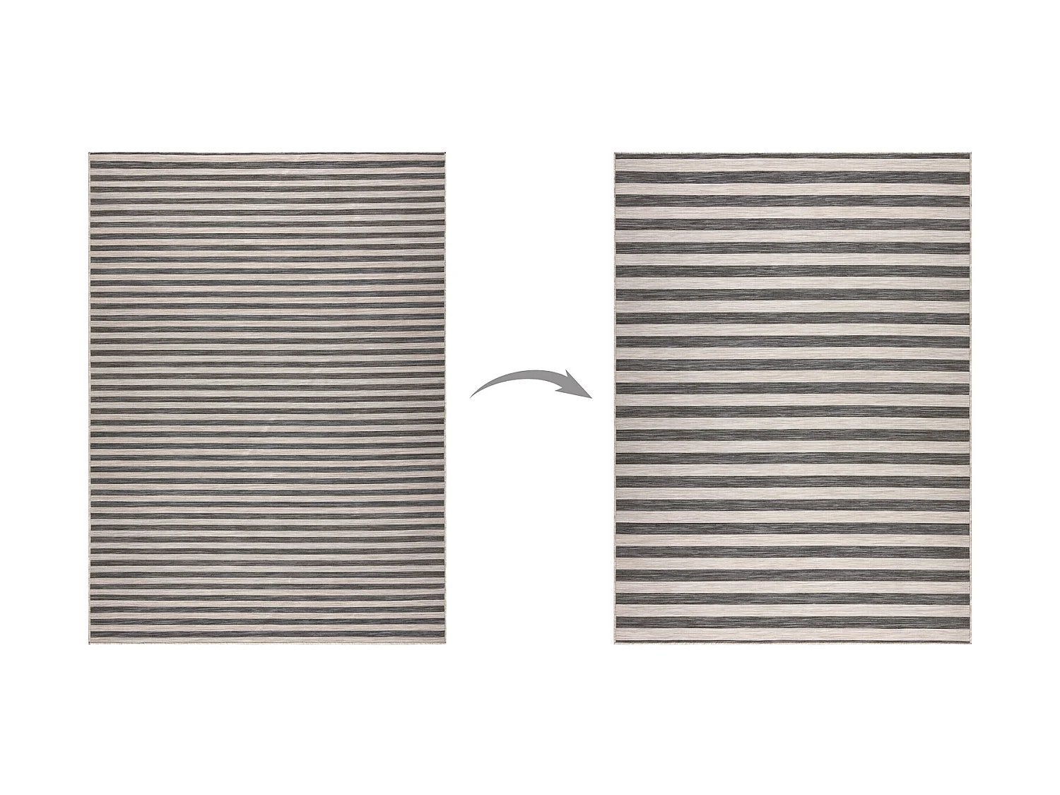 Sisal tapijt OMKEERBARE SISAL DOUBLE 29204095 STREPEN beige /zwrtkelur 200x275 cm