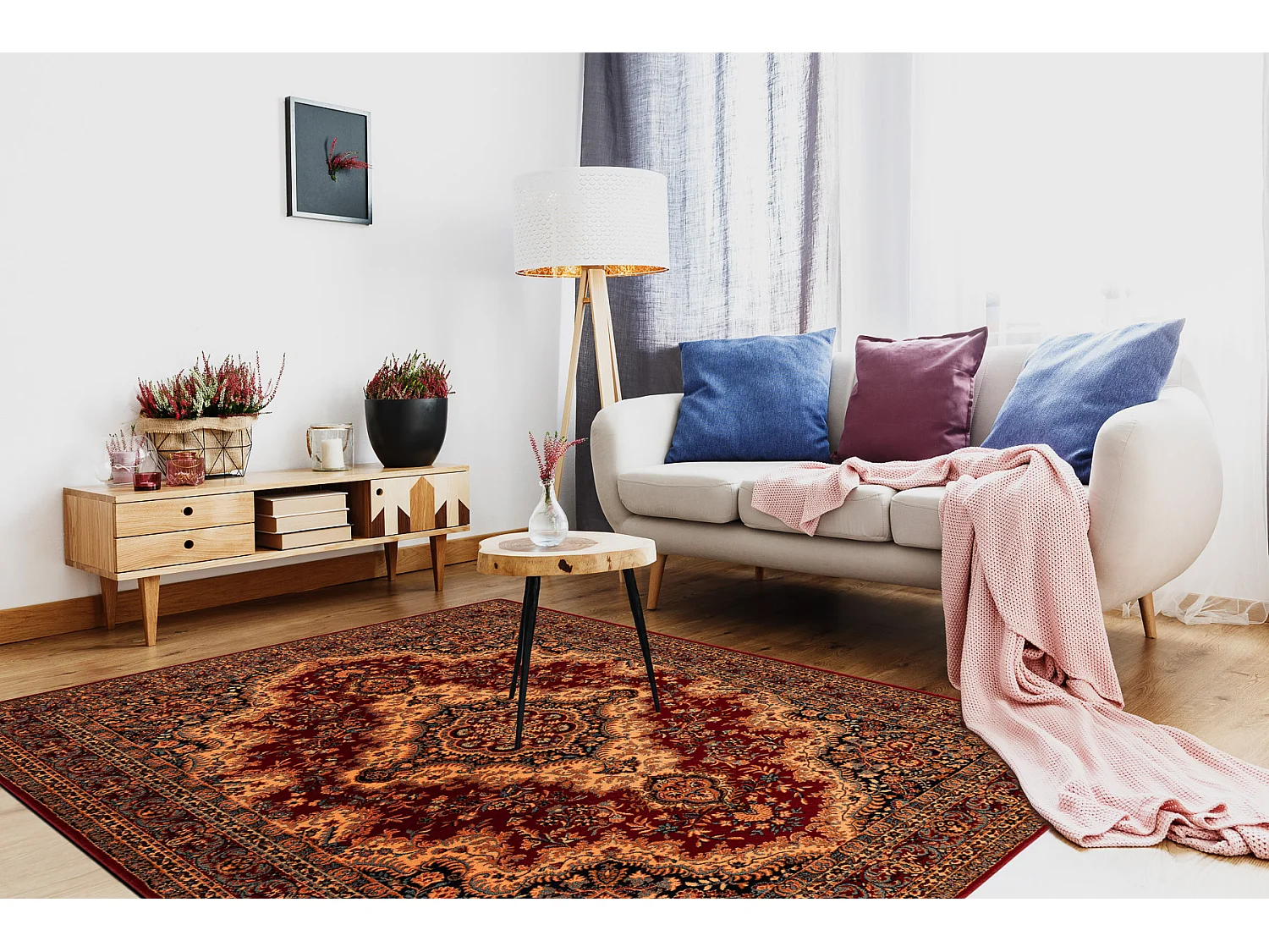 Tapis en laine POLONIA ROYAL bourgogne  235x350 cm