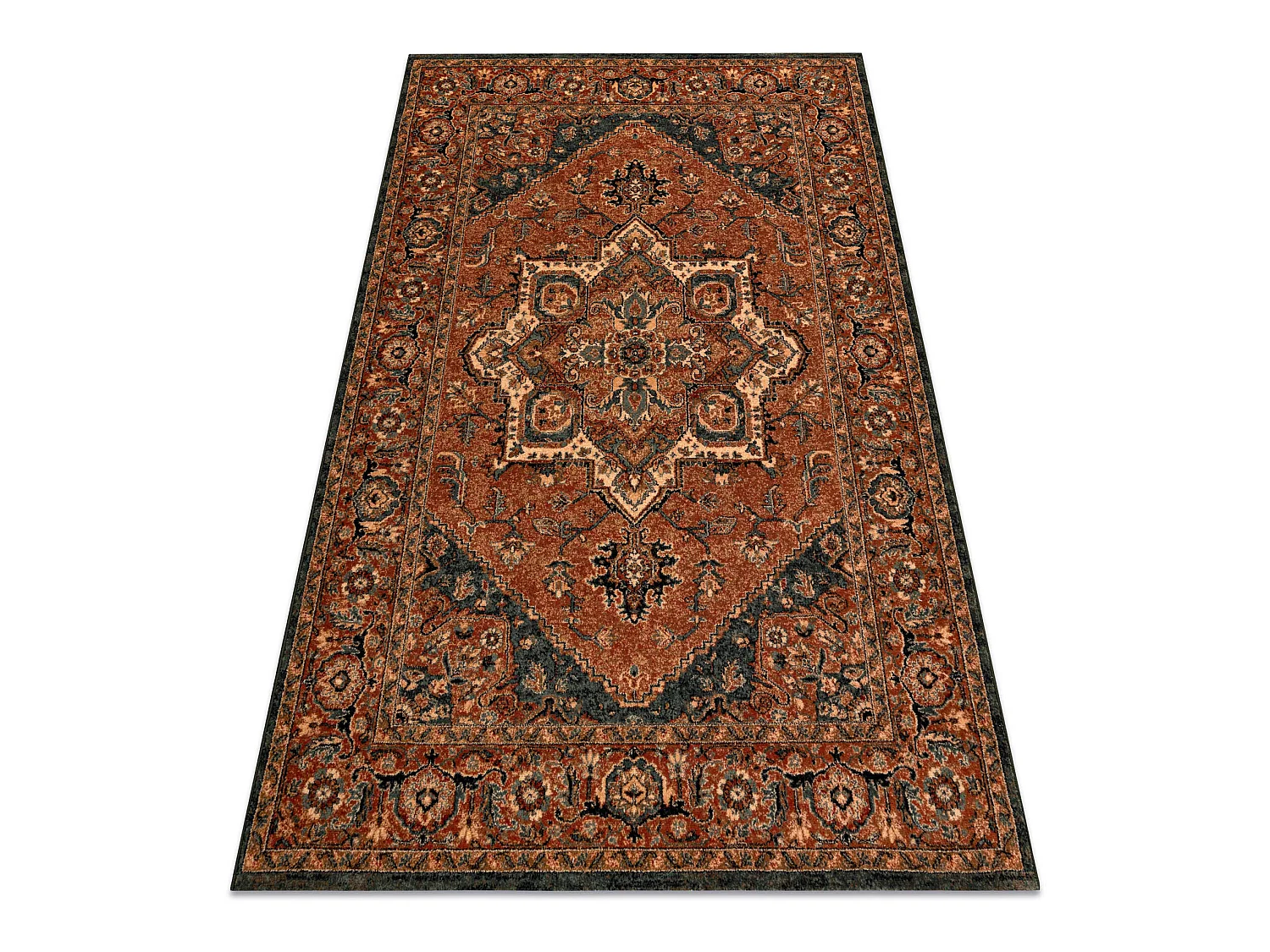 Tapis en laine KASHQAI 4354 501 Rosette, oriental terre cuite 67x130 cm