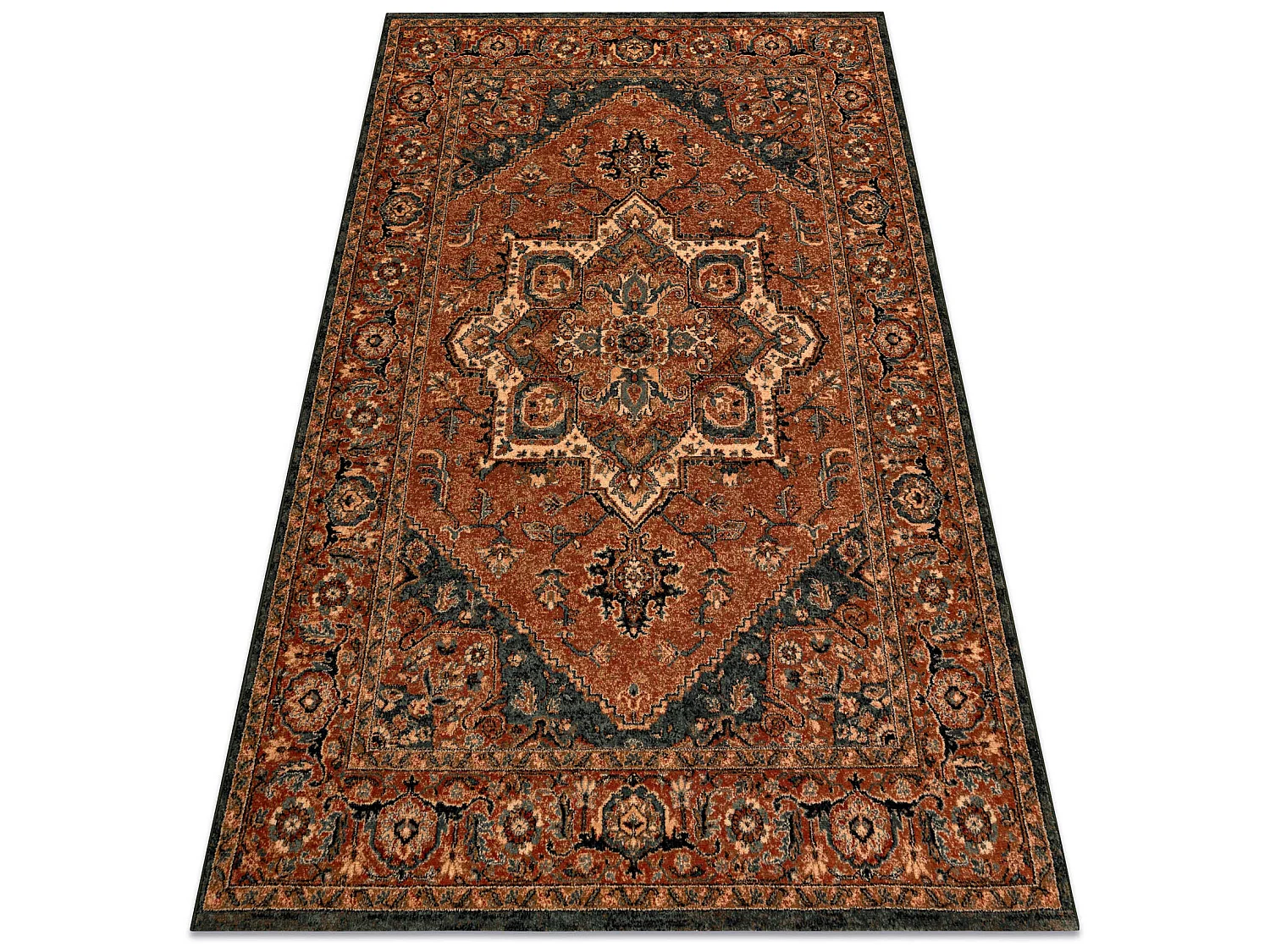 Tapis en laine KASHQAI 4354 501 Rosette, oriental terre cuite 67x130 cm