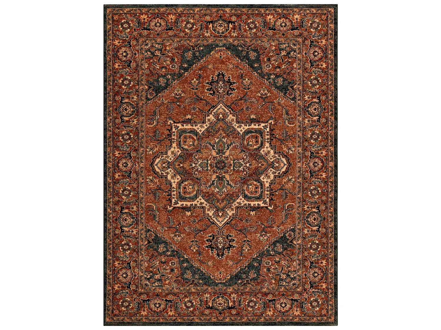 Tapis en laine KASHQAI 4354 501 Rosette, oriental terre cuite 67x130 cm